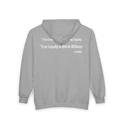 LaFaMilli Gothic Zip Hoodie — "True Loyalty Is Worth Millions"