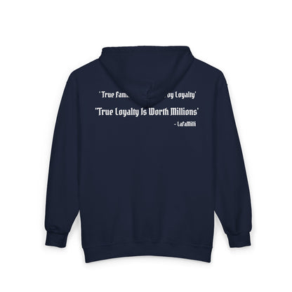 LaFaMilli Gothic Zip Hoodie — "True Loyalty Is Worth Millions"